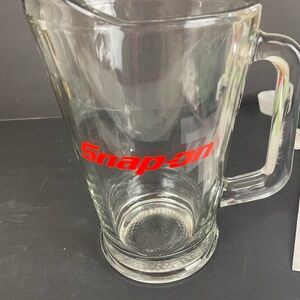Snap-on Glass Pitcher with Red Logo